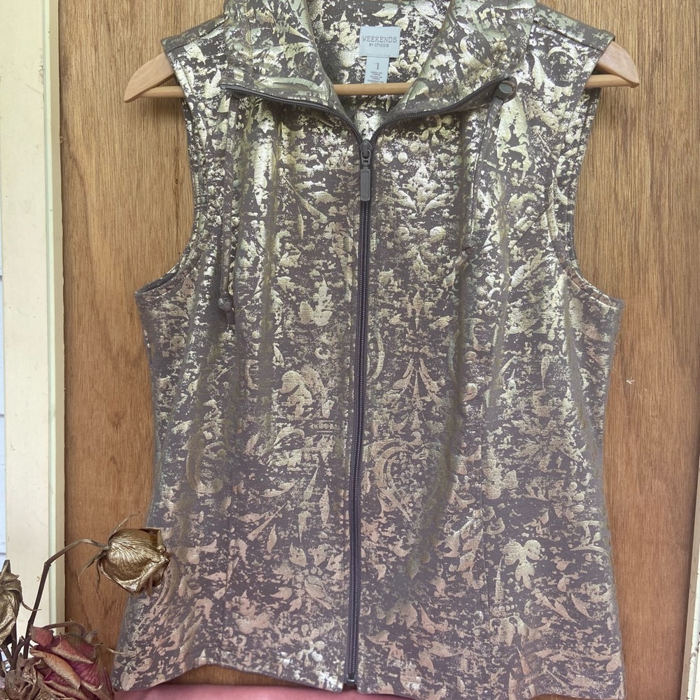 “Chico’s” Gold and Silver Patterned Vest